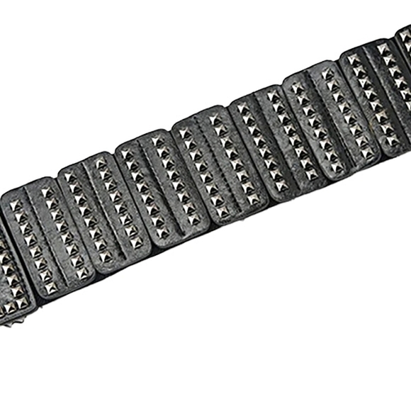 Black & Silver Studded Asymmetrical Belt - Picture 4 of 4